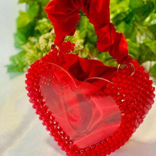 Handmade Heart-Shaped Crystal Beaded Bag – A Love Affair with Fashion