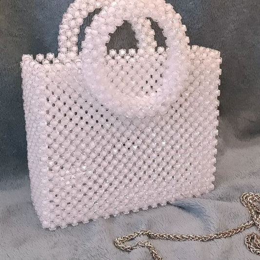 Handmade Crystal Beaded Tote Bag – A Touch of Elegance